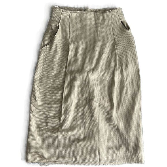 Paul Stanley Vintage Pencil Skirt – Light Green Grid – Women’s Size 10 - Picture 1 of 3